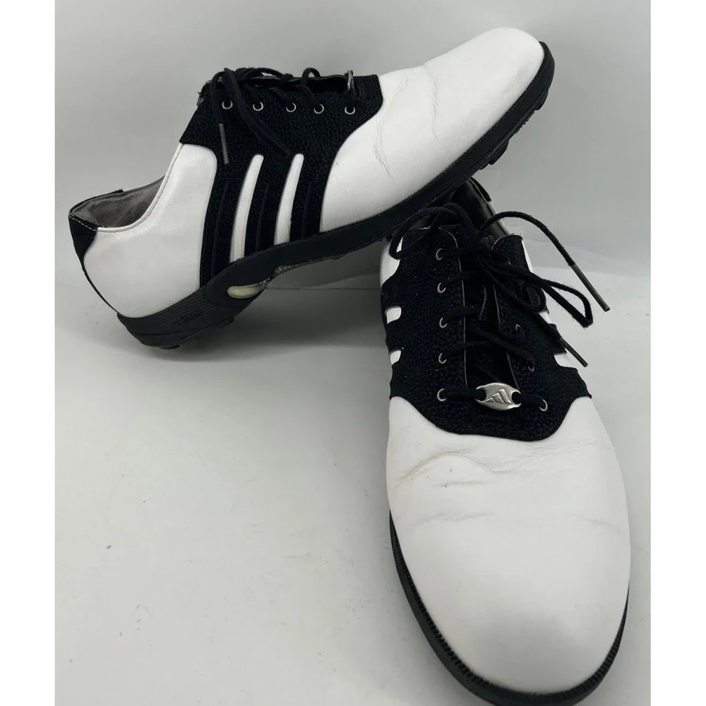 Adidas‎ MC Z-Traxion Golf Shoes White With Black Stripes Men's 11.5